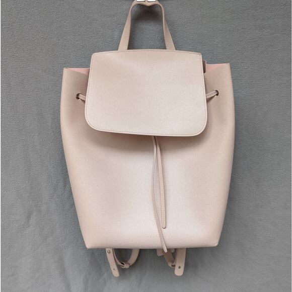 Mansur Gavriel Grained Calfskin Leather Bucket Mini Backpack Rosa - Picture 1 of 11
